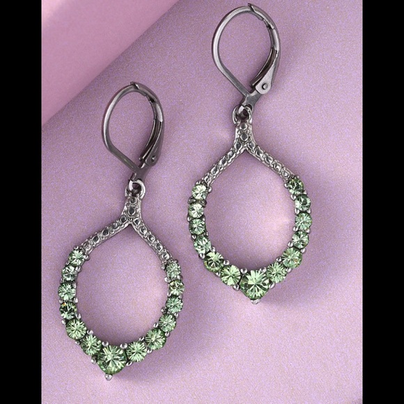 SWAROVSKI Peridot Crystal Drop Earrings - Picture 2 of 3